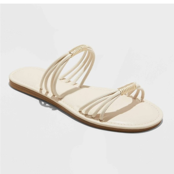 Universal Thread Shoes - Universal Thread Cream Strappy Slide Sandal